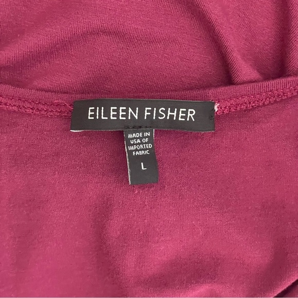 Eileen Fisher Purple Lagen Look Minimalist Rayon Blend Tunic Top Women Size L - Picture 6 of 7